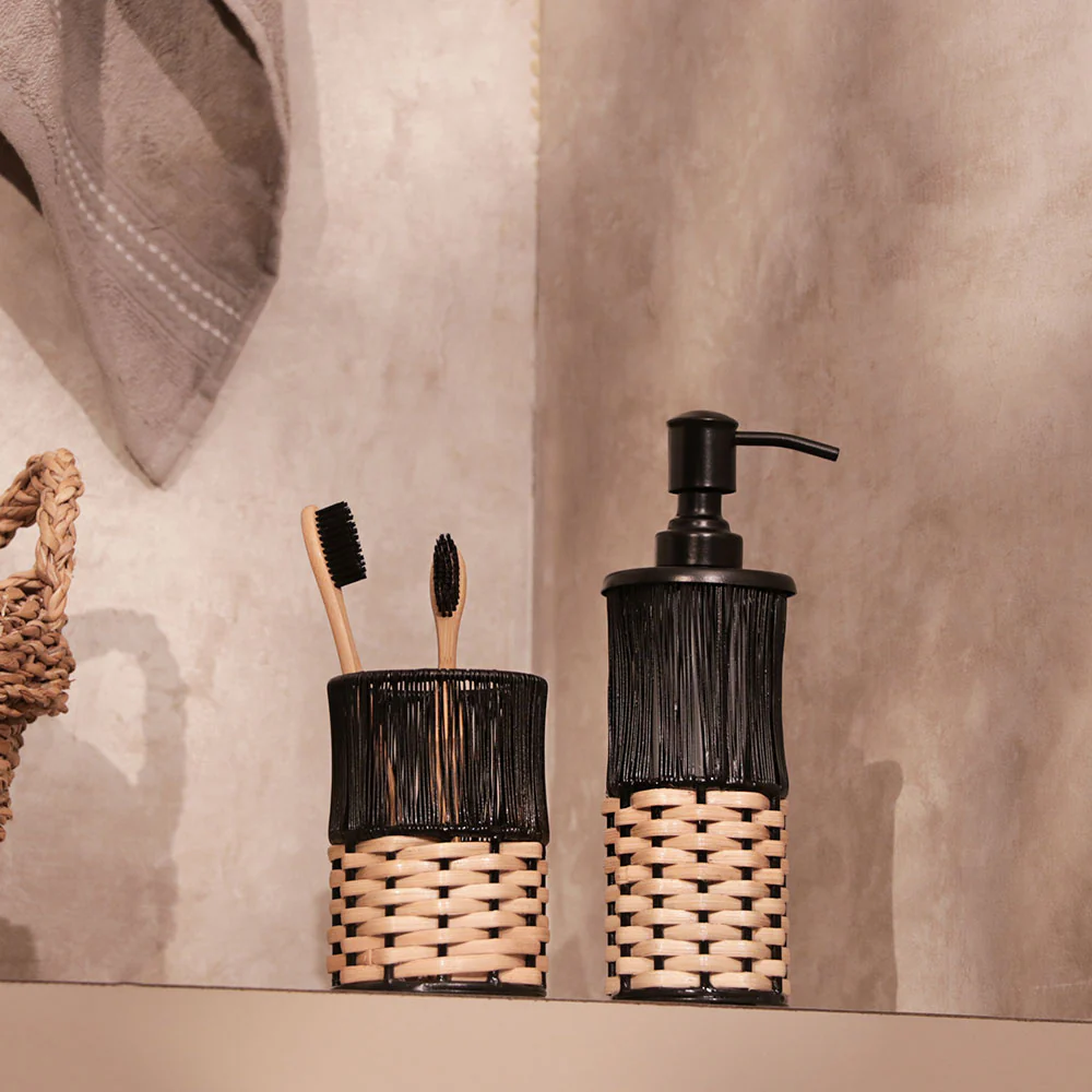 Ava Toothbrush Tumbler - Beige Black - Image 6