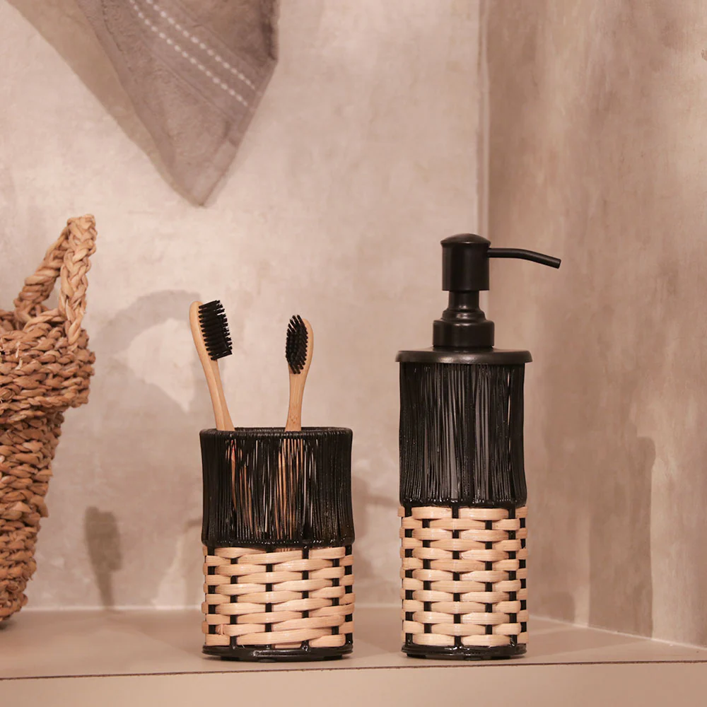 Ava Toothbrush Tumbler - Beige Black - Image 7