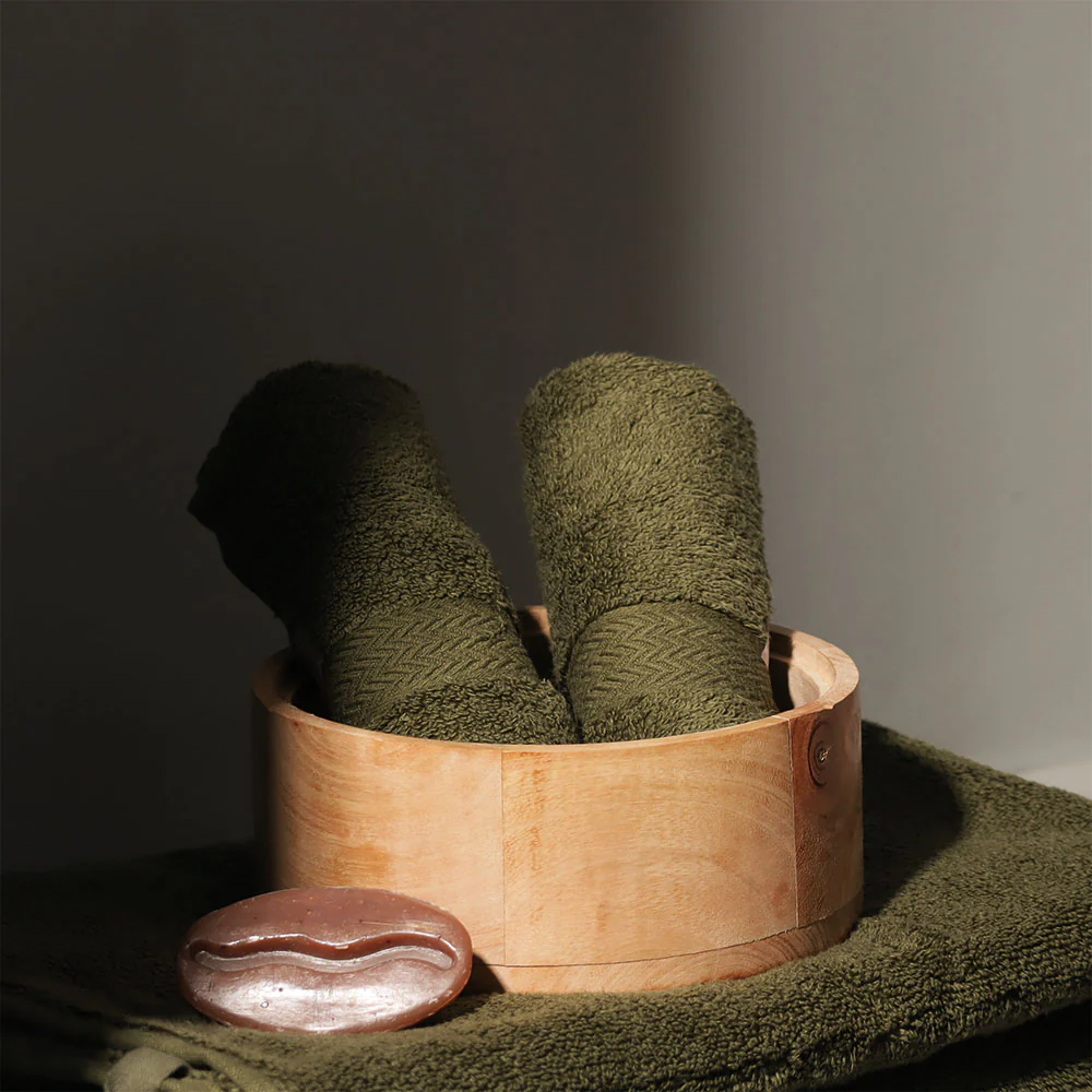 Avant Zero-Twist Cotton Hand Towels, Set of 2 - Pine Green - Image 5