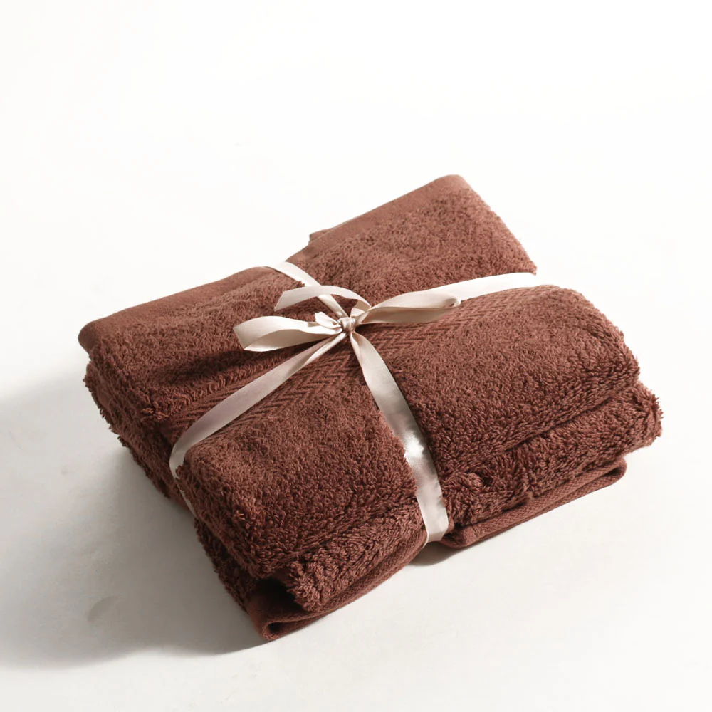 Avant Zero-Twist Cotton Hand Towels, Set of 2 - Russet Brown - Image 3