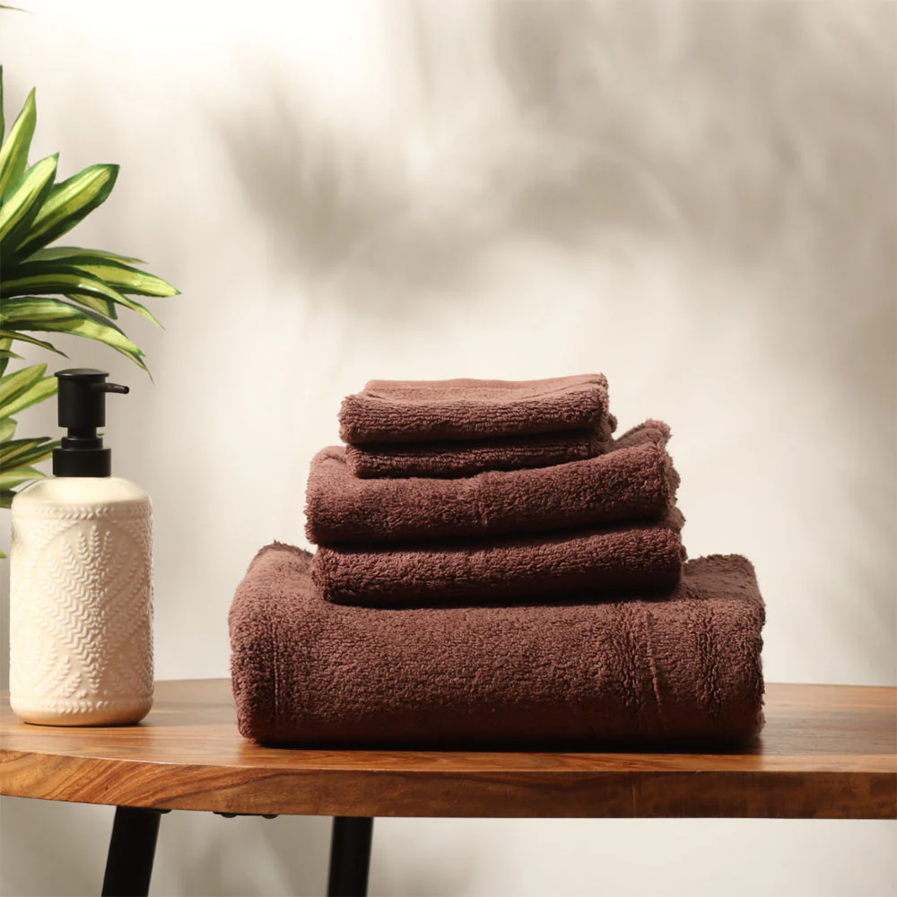 Avant Zero-Twist Cotton Hand Towels, Set of 2 - Russet Brown - Image 5