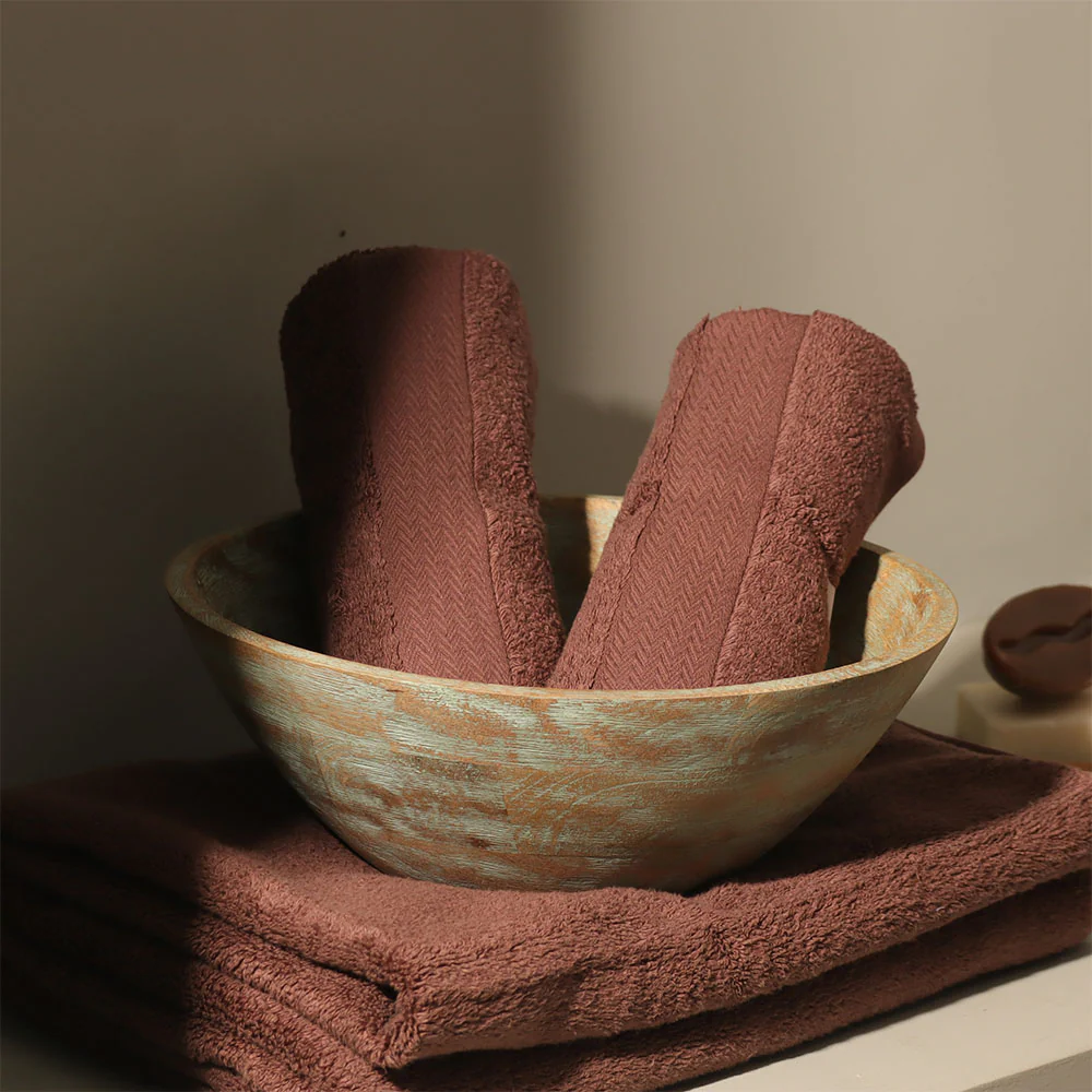 Avant Zero-Twist Cotton Hand Towels, Set of 2 - Russet Brown - Image 7