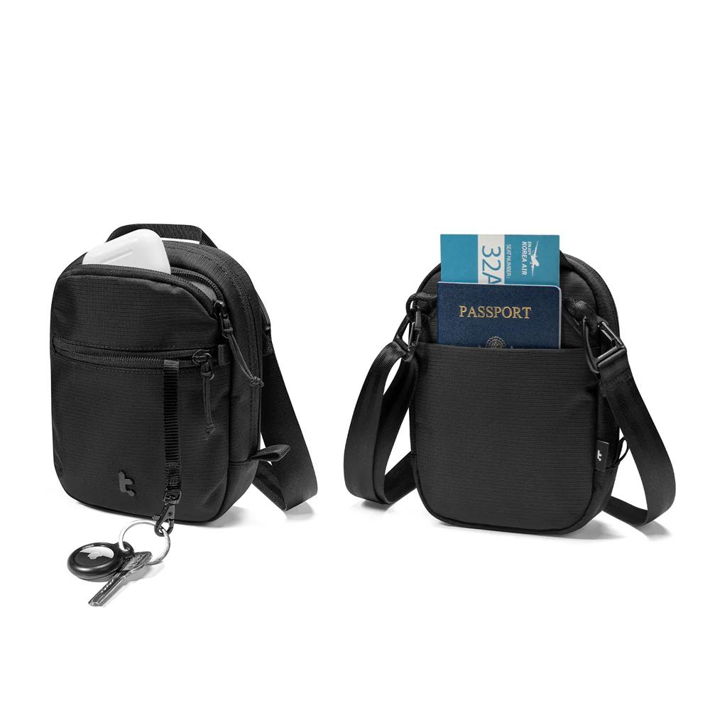 Aviator Travel Crossbody Bag - Black - Image 11