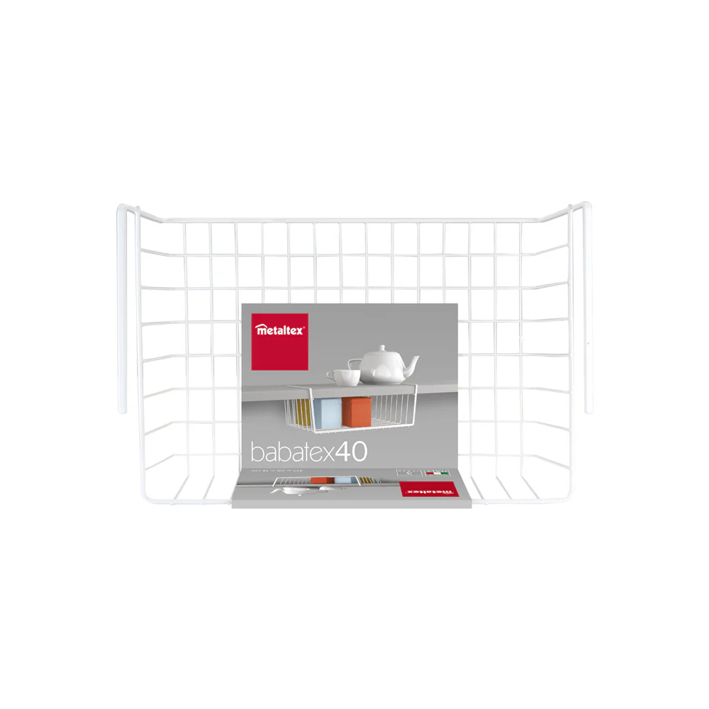 Babatex Undershelf Basket 40cm - White - Image 5