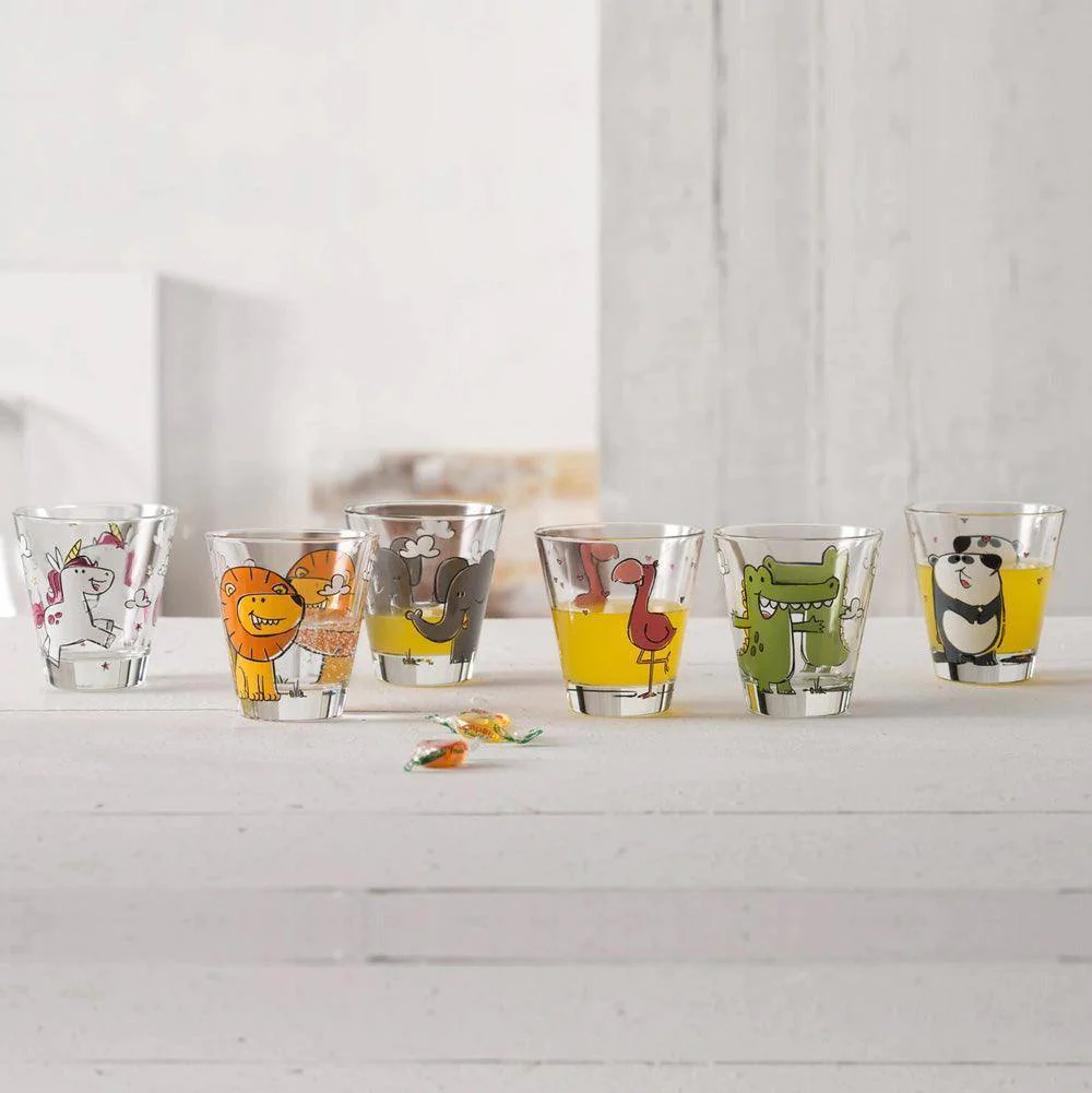 Bambini Glass Tumblers, Set of 6 - Assorted - Image 6