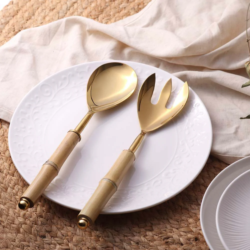 Bamboo Serving Set - Natural Gold - Image 4
