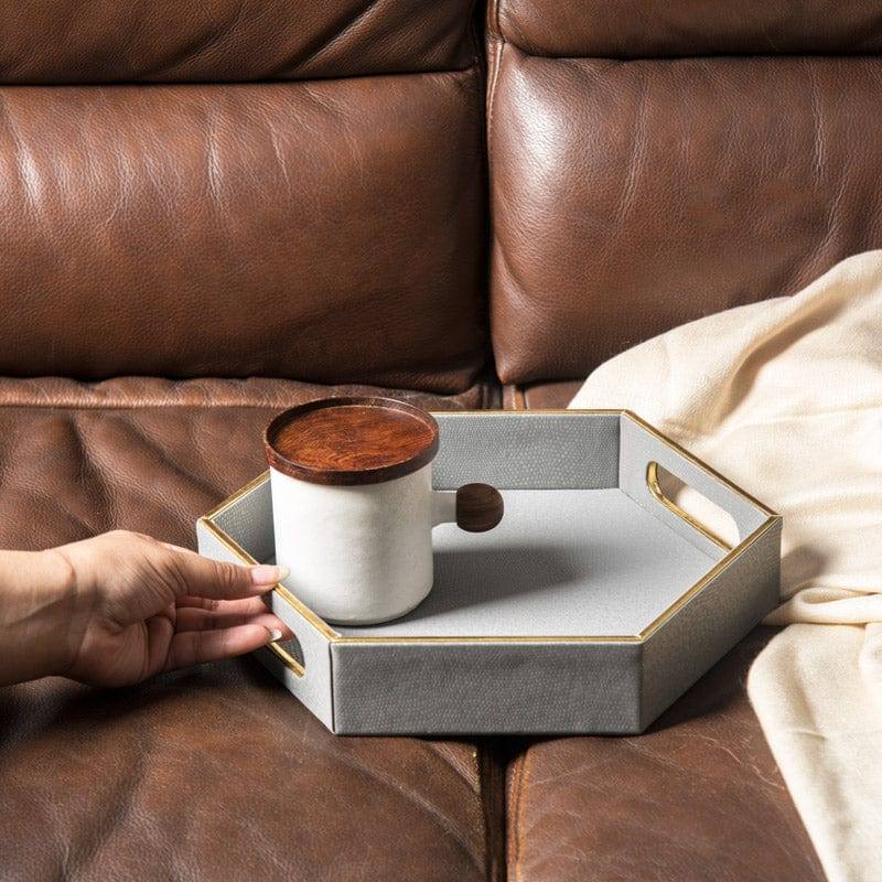 Barot Hexagon Tray - Grey - Image 4