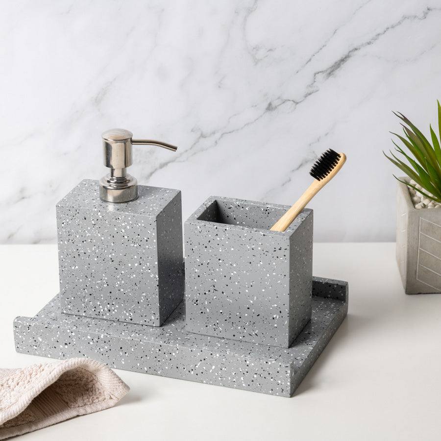 Baston 3-piece Bathroom Set - Speckled Grey - Image 2