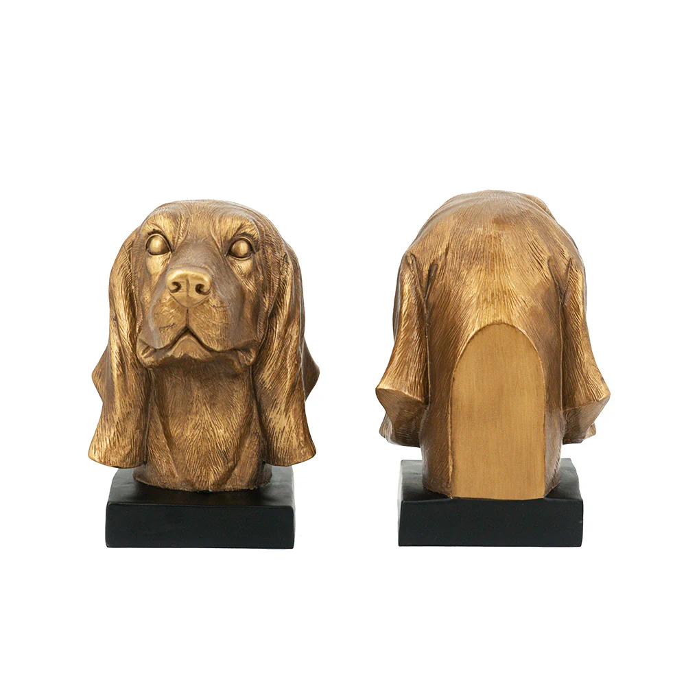 Beagle Bookends, Set of 2 - Bronze - Image 3