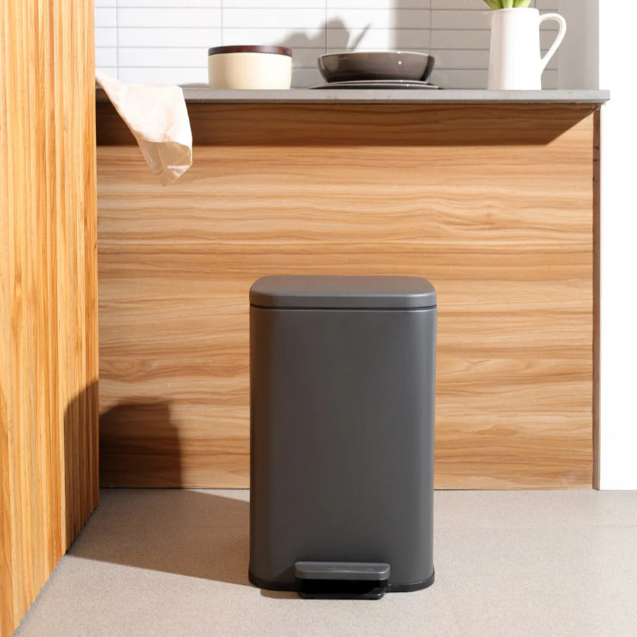Beck Square Pedal Bin 13L - Dark Grey - Image 2