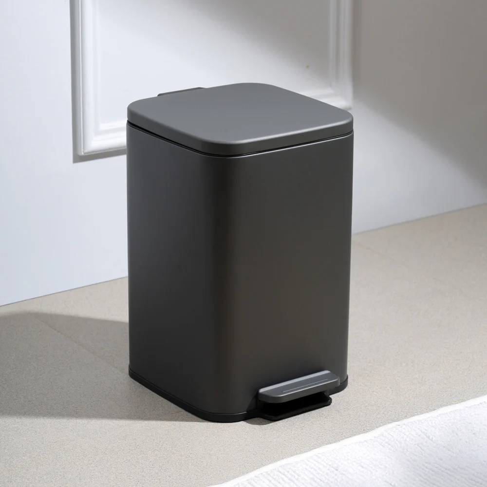 Beck Square Pedal Bin 13L - Dark Grey - Image 6