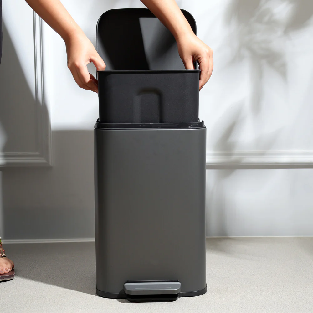 Beck Square Pedal Bin 13L - Dark Grey - Image 7