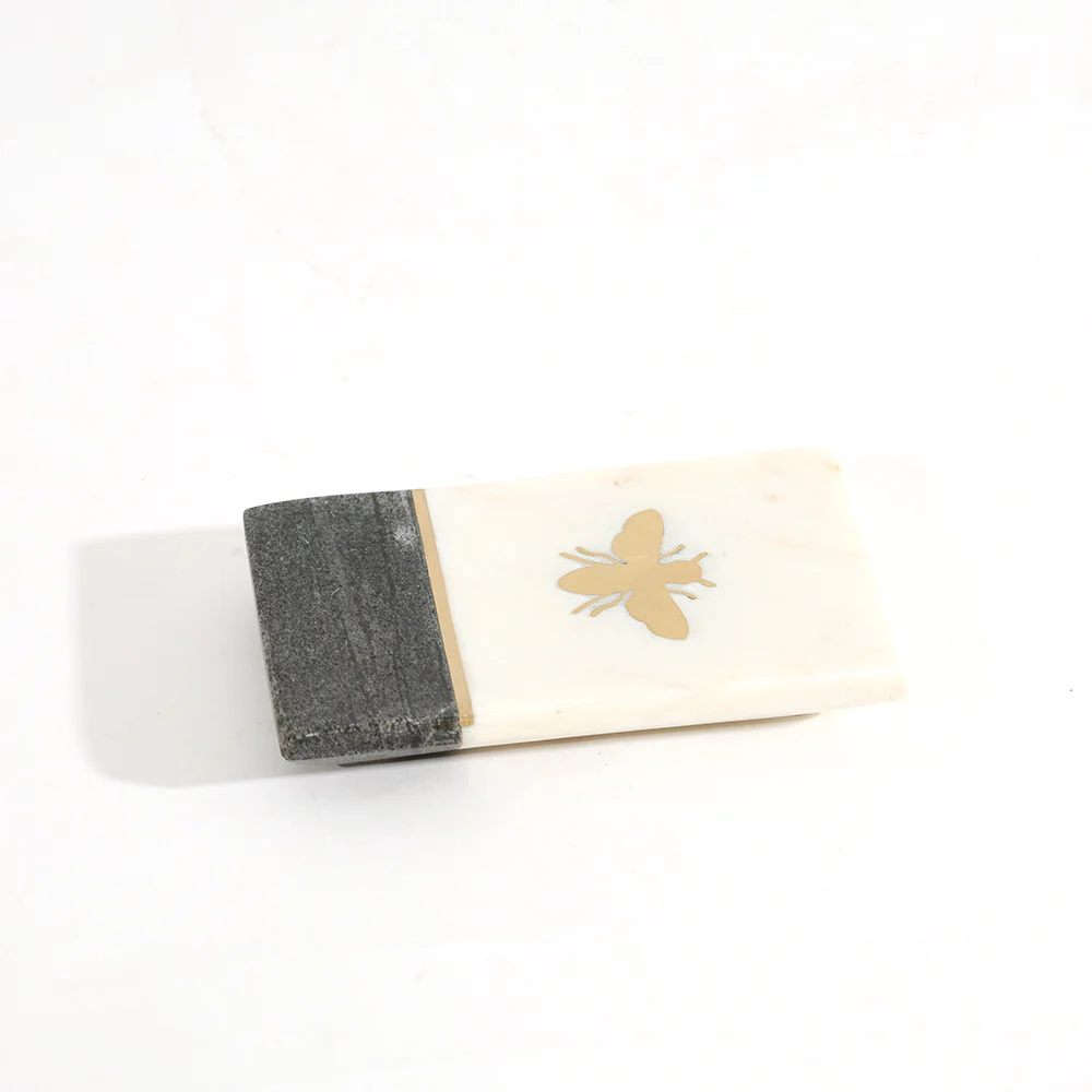 Bee Gold Inlay Marble Soap Dish - Monochrome - Image 6