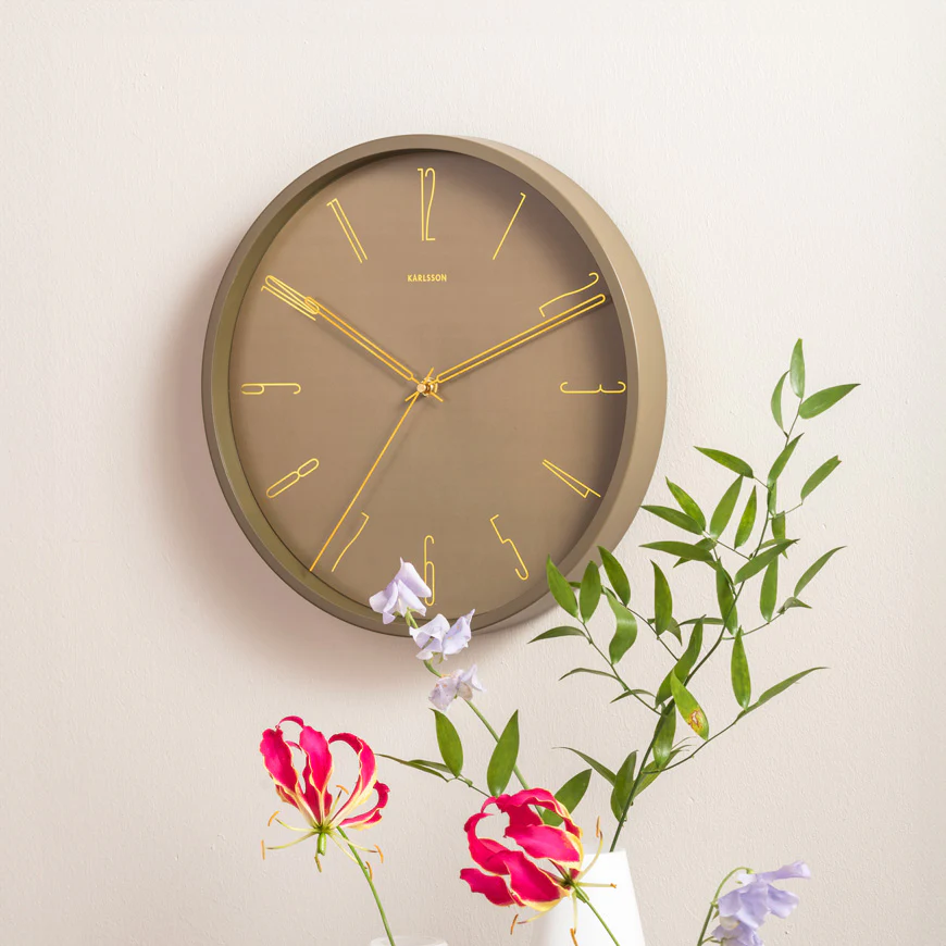 Belle Numbers Wall Clock 35cm - Moss Green - Image 2