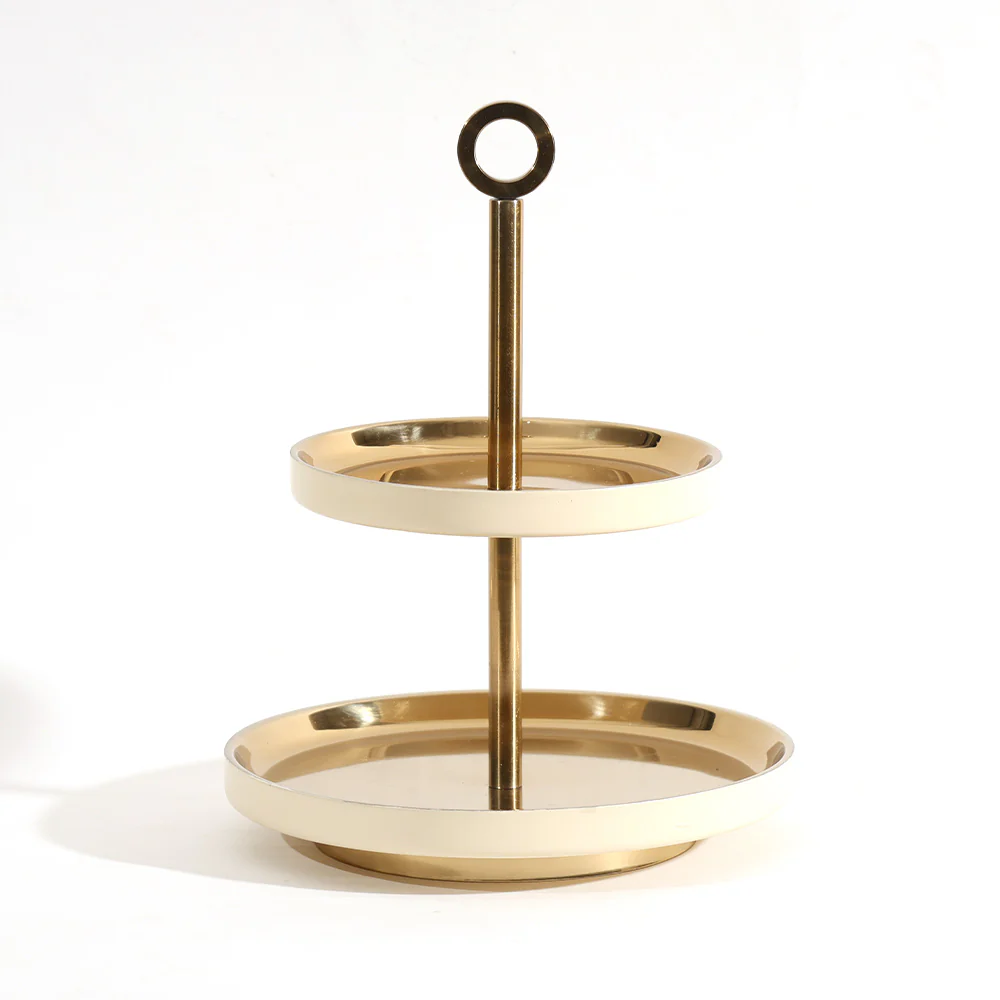 Bellum Two-Tier Dessert Stand - Gold Cream - Image 6