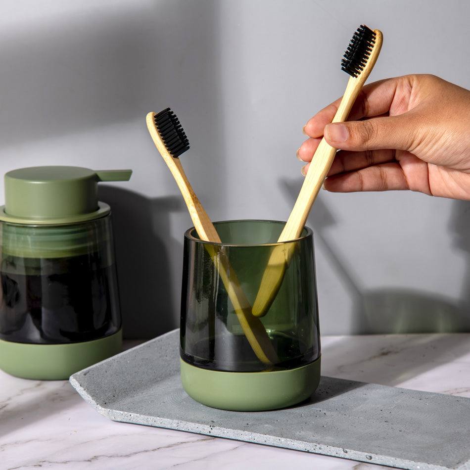 Belly Glass Toothbrush Tumbler - Green - Image 7