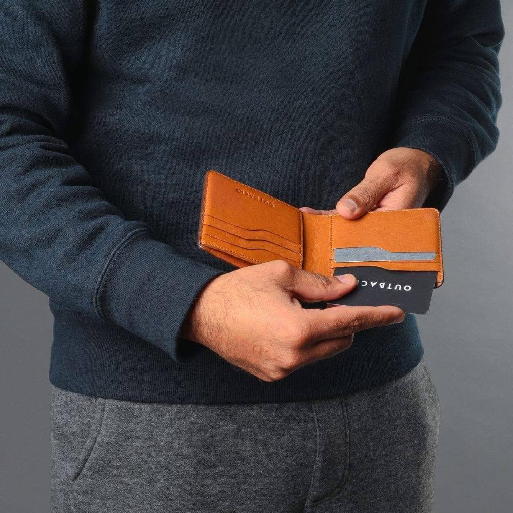 Bi-Fold Leather Wallet - Navy - Image 2