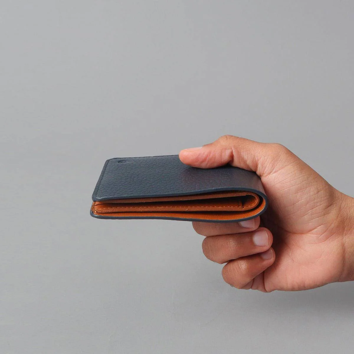 Bi-Fold Leather Wallet - Navy - Image 4