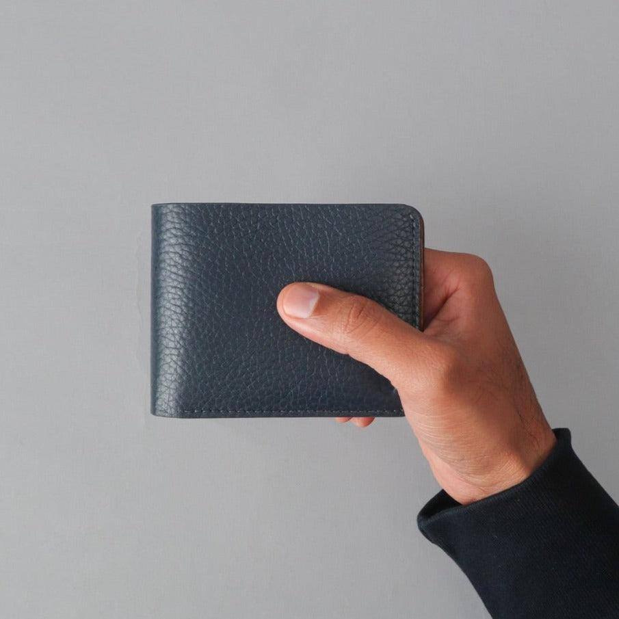 Bi-Fold Leather Wallet - Navy - Image 5