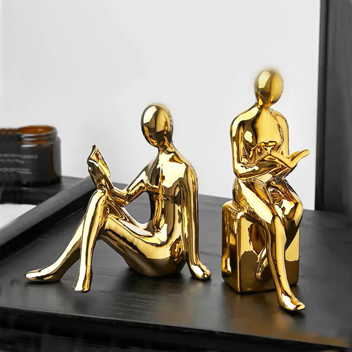 Bibliophile Bookends, Set of 2 - Gold - Image 4