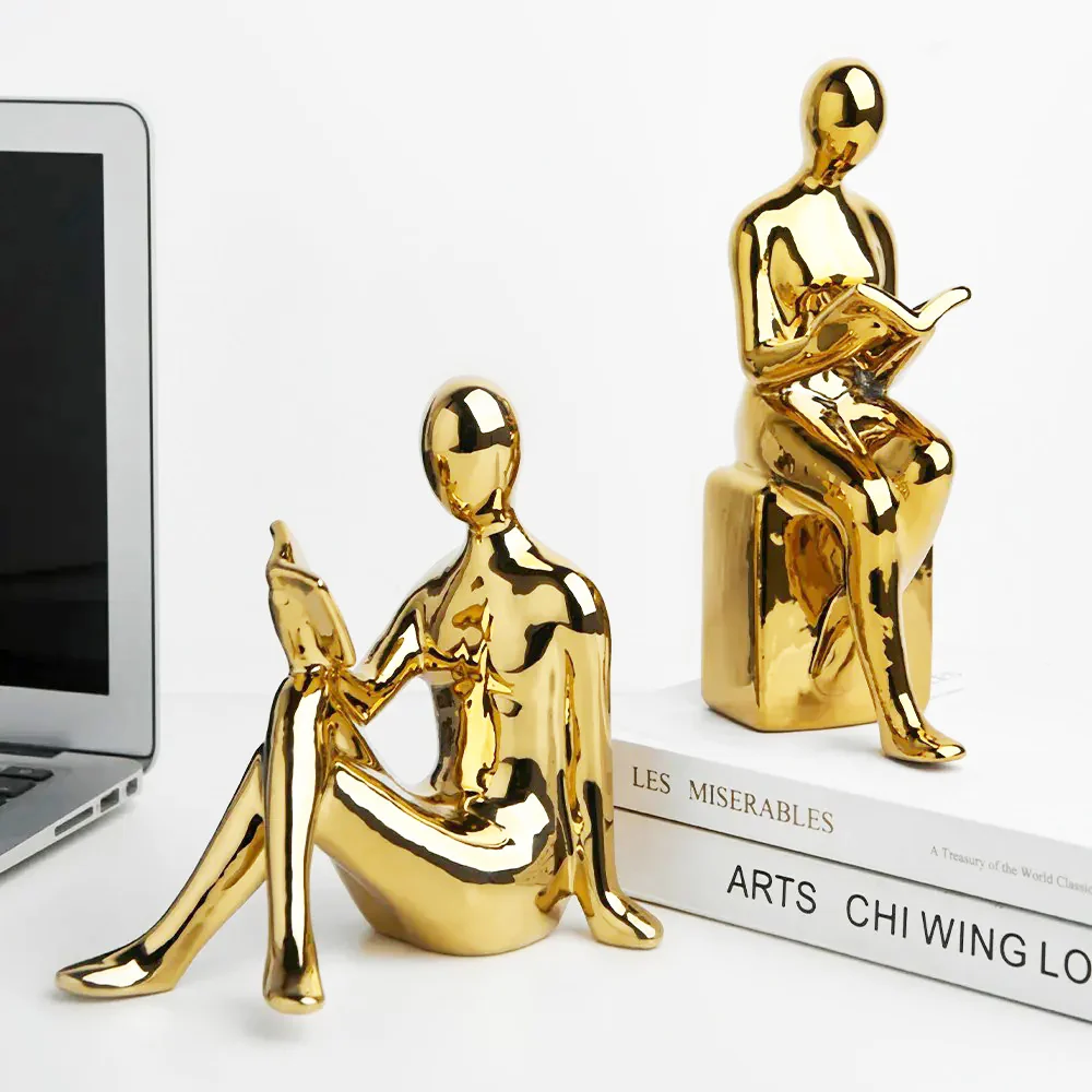 Bibliophile Bookends, Set of 2 - Gold - Image 5