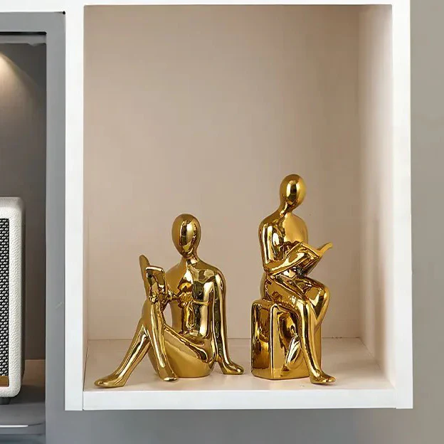 Bibliophile Bookends, Set of 2 - Gold - Image 6