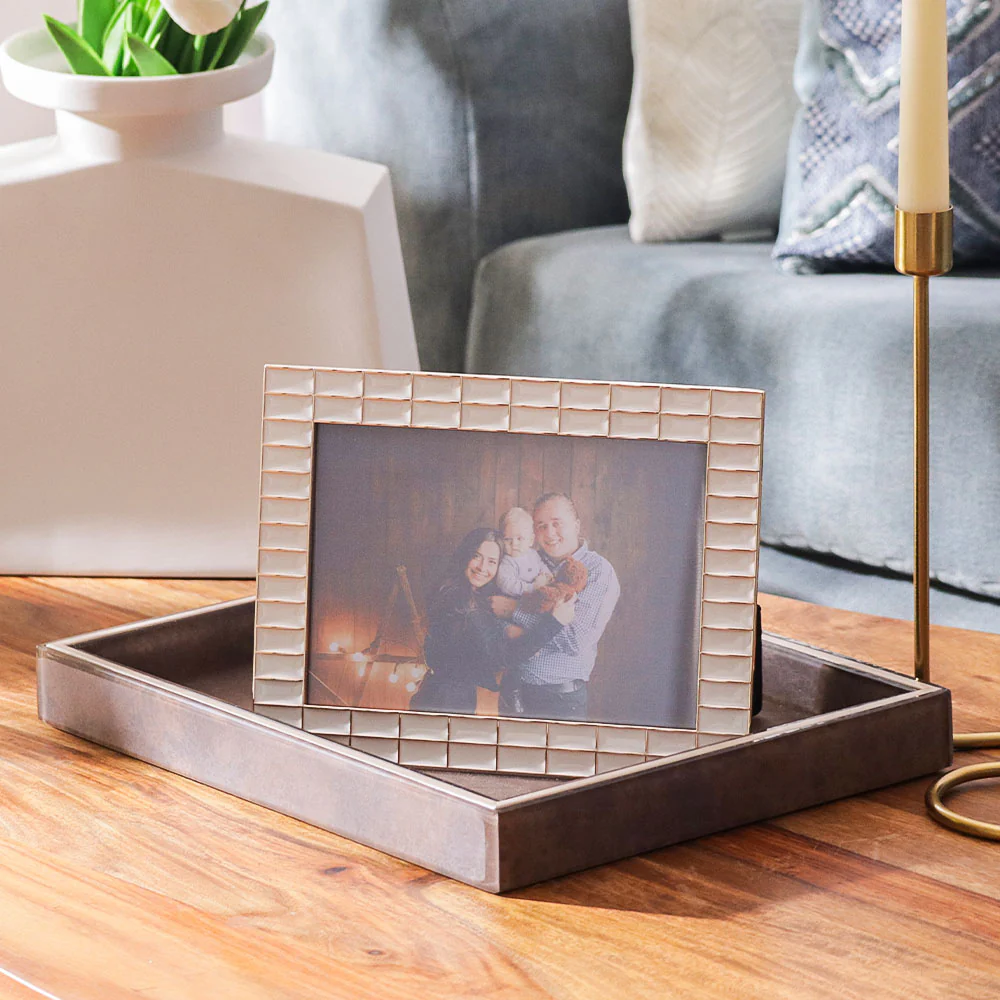 Blaine Photo Frame Large - White Gold - Image 2