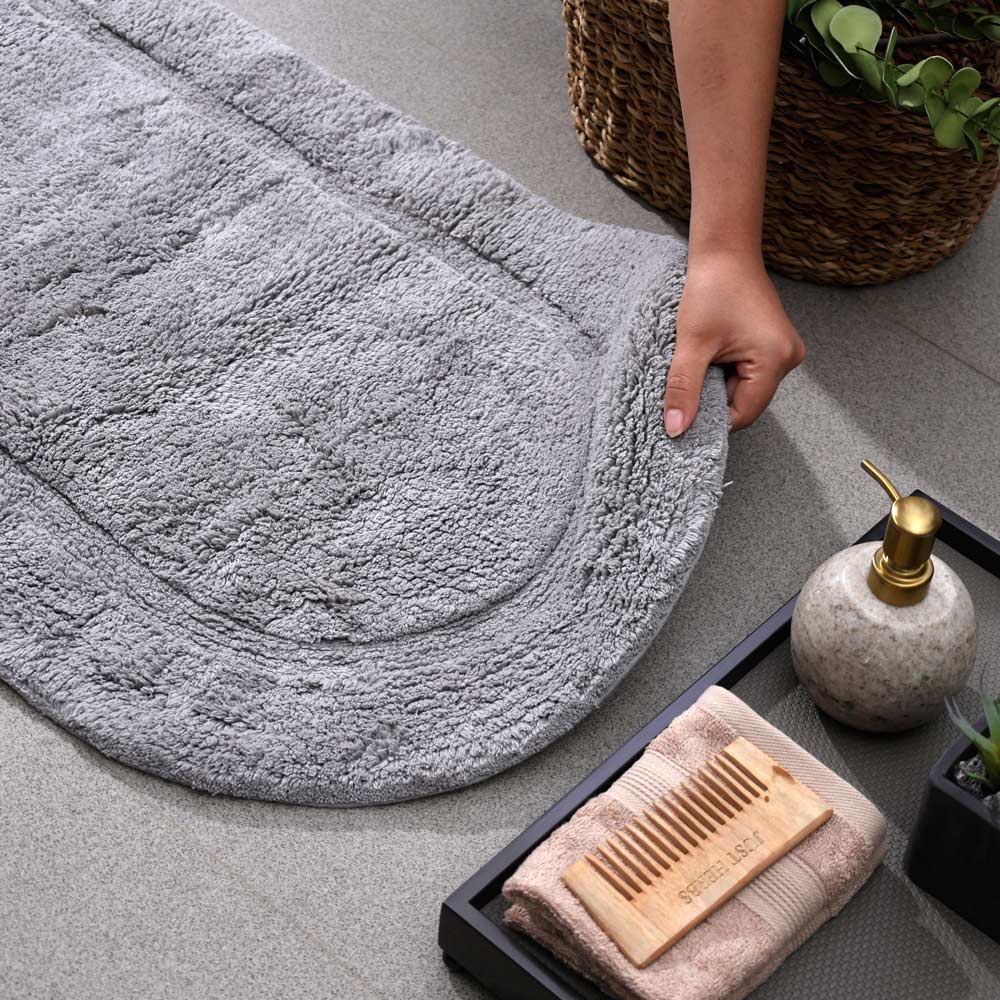 Blake Oval Bath Runner - Light Grey - Image 4