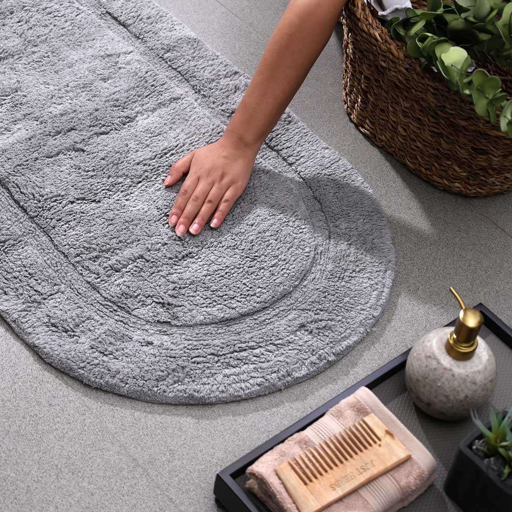 Blake Oval Bath Runner - Light Grey - Image 6