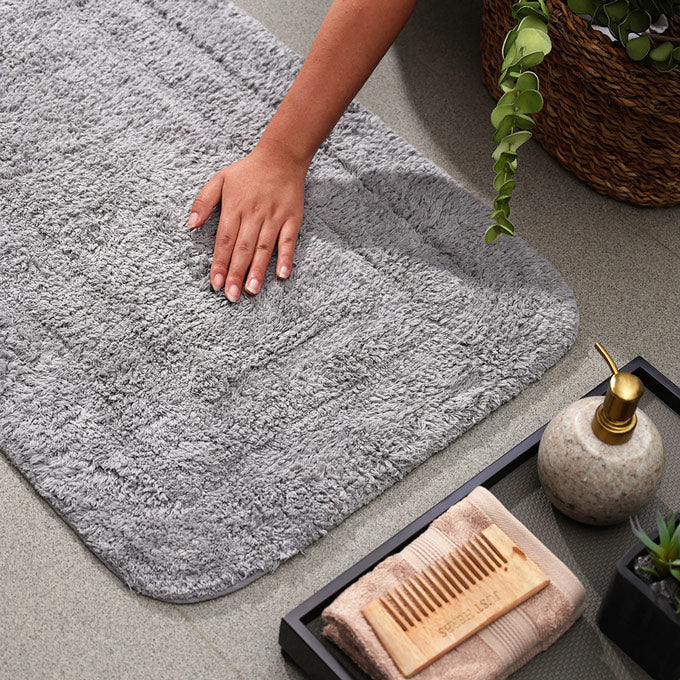 Blake Rectangular Bath Runner - Light Grey - Image 3