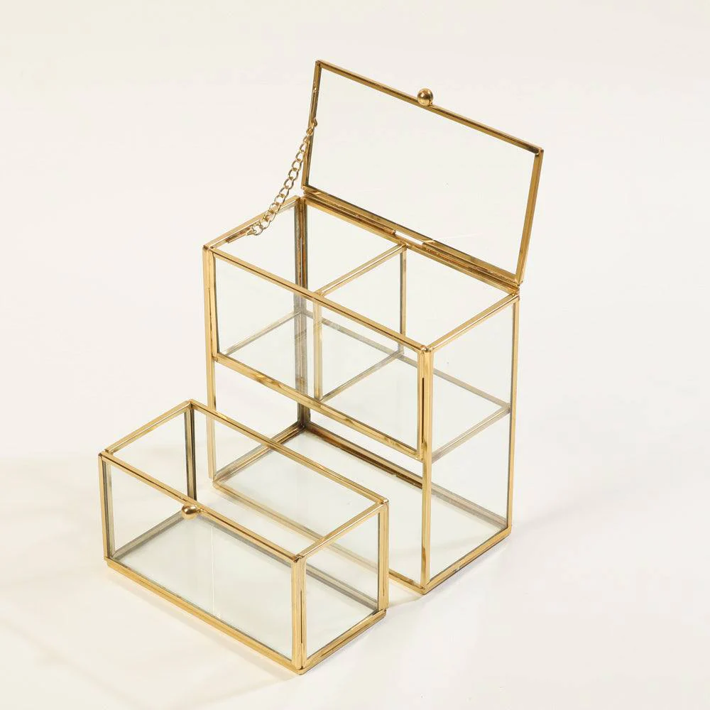 Blanc Two-Tier Organiser with Drawers - Gold - Image 3