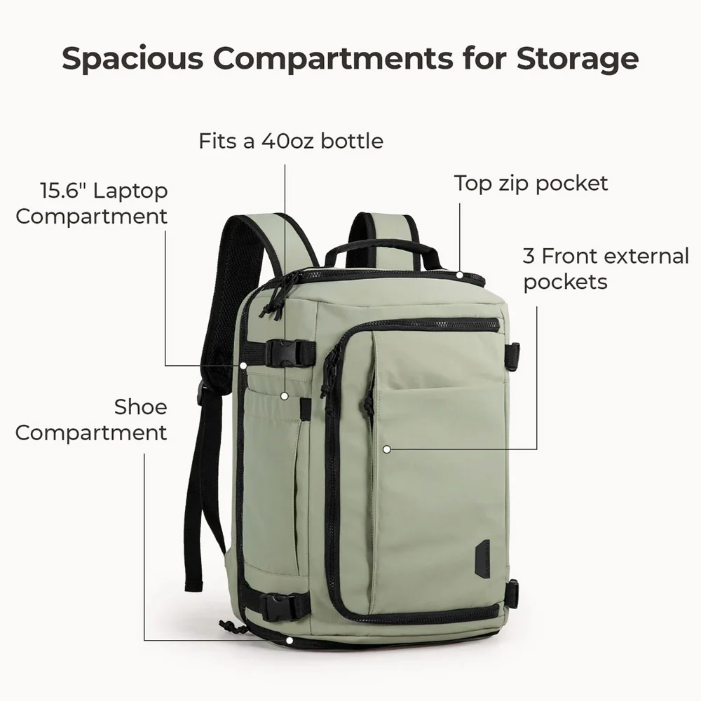 Carry-On Travel Backpack 28L - Green - Image 11