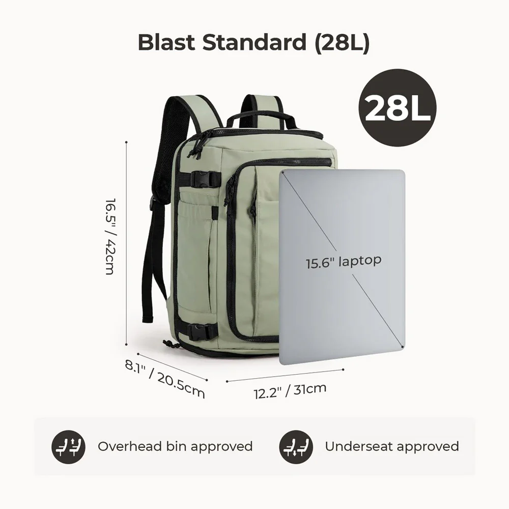 Carry-On Travel Backpack 28L - Green - Image 12