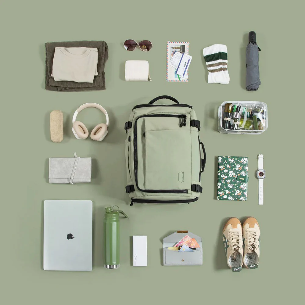 Carry-On Travel Backpack 28L - Green - Image 13
