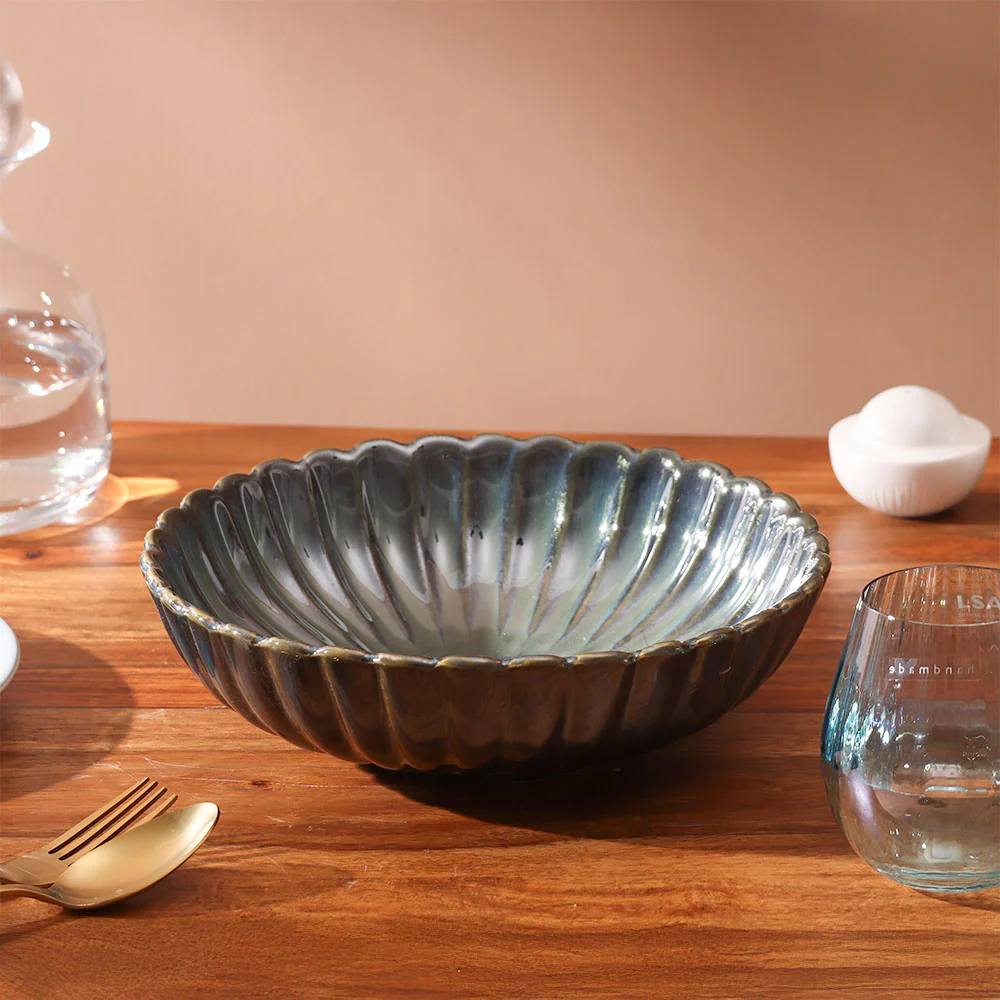 Bloom Serving Bowl - Jade - Image 2