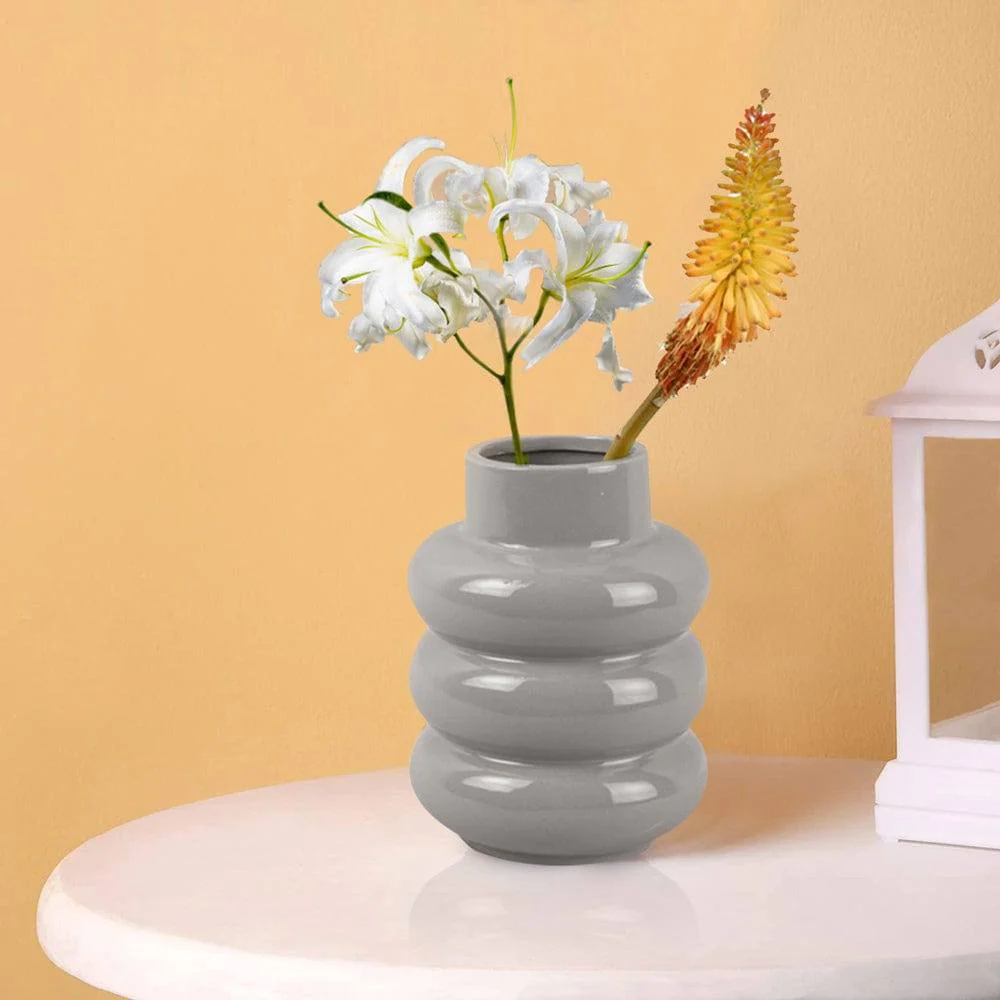 Bobbly Glazed Vase, Medium - Grey - Image 8