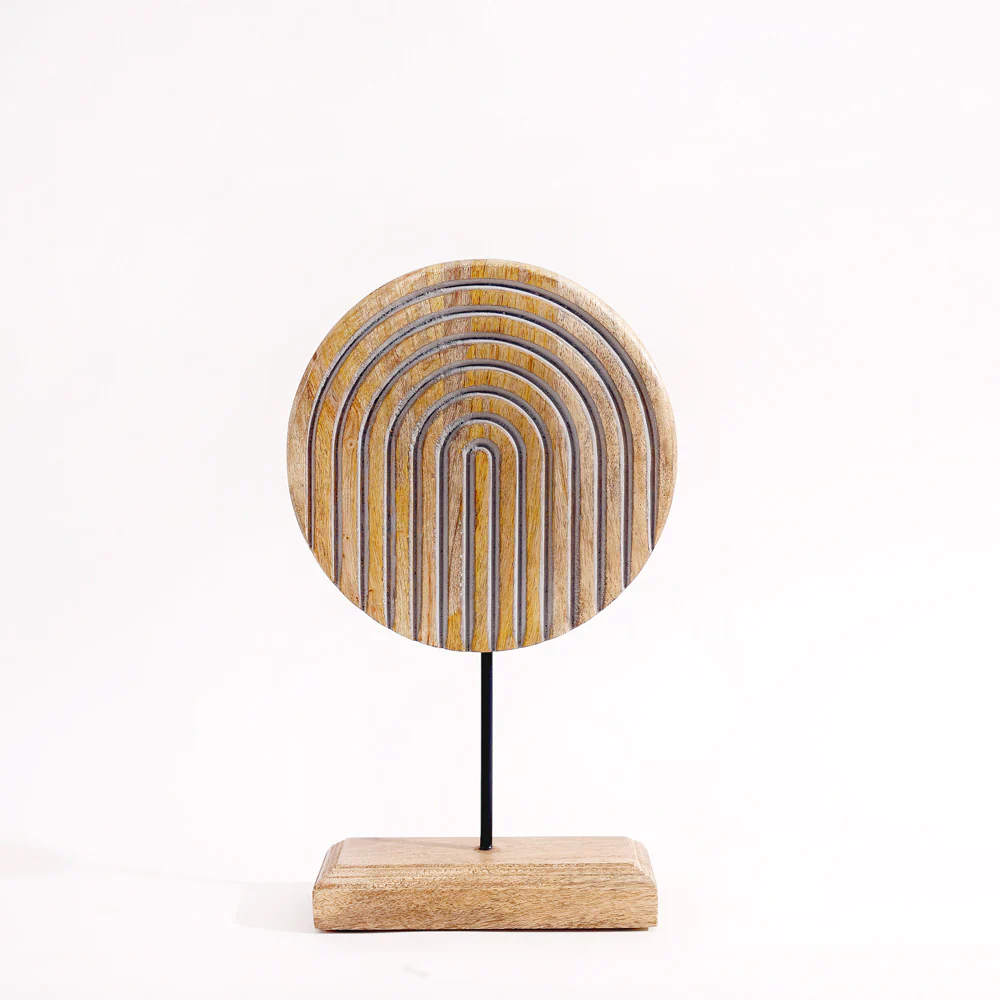 Bogen Carved Wooden Sculpture - Natural Grey - Image 3