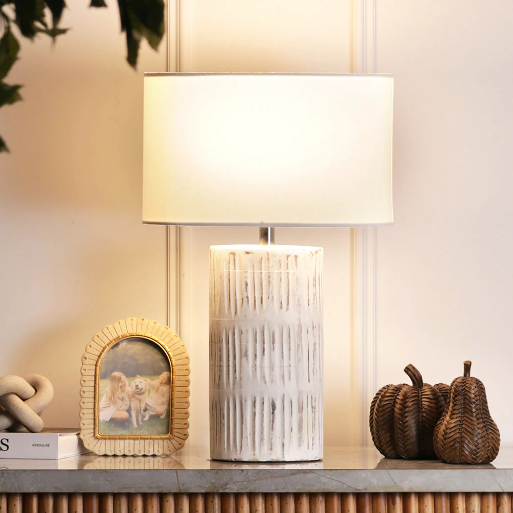 Bois Wooden Table Lamp XL - Vintage White - Image 3