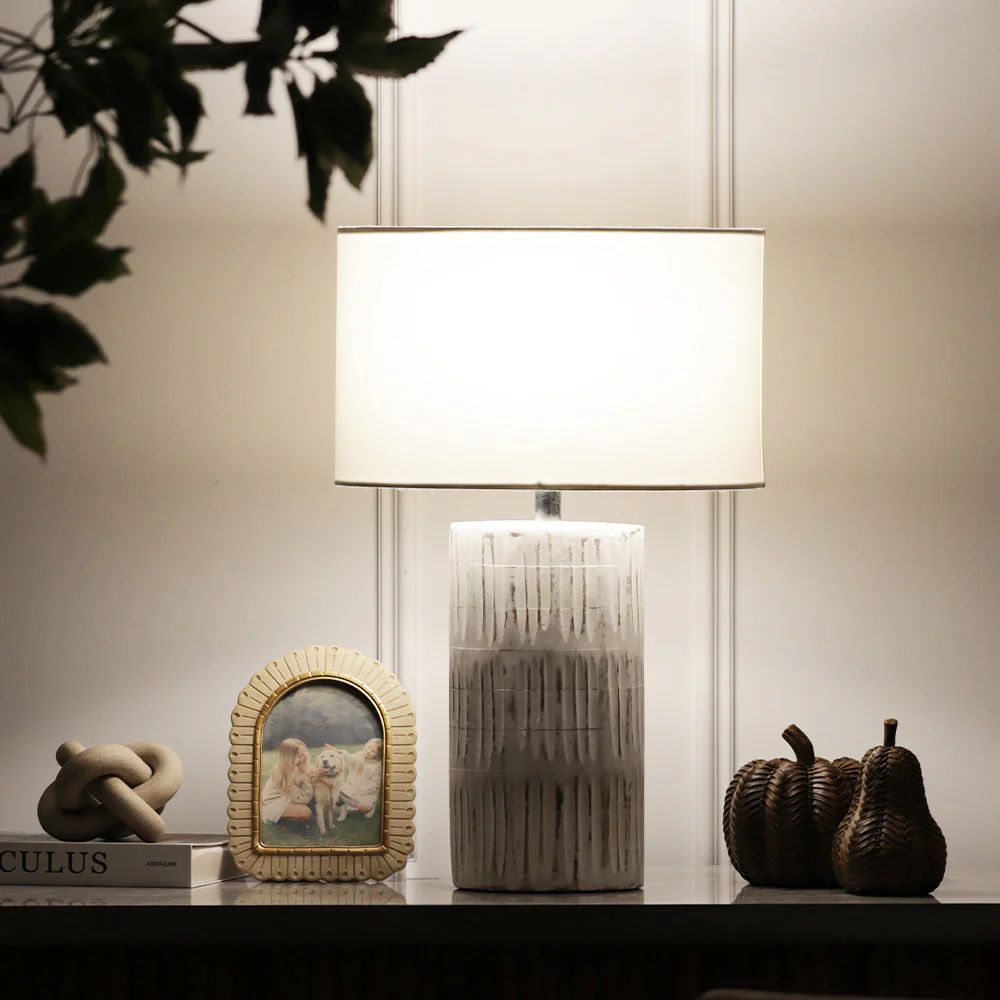 Bois Wooden Table Lamp XL - Vintage White - Image 5