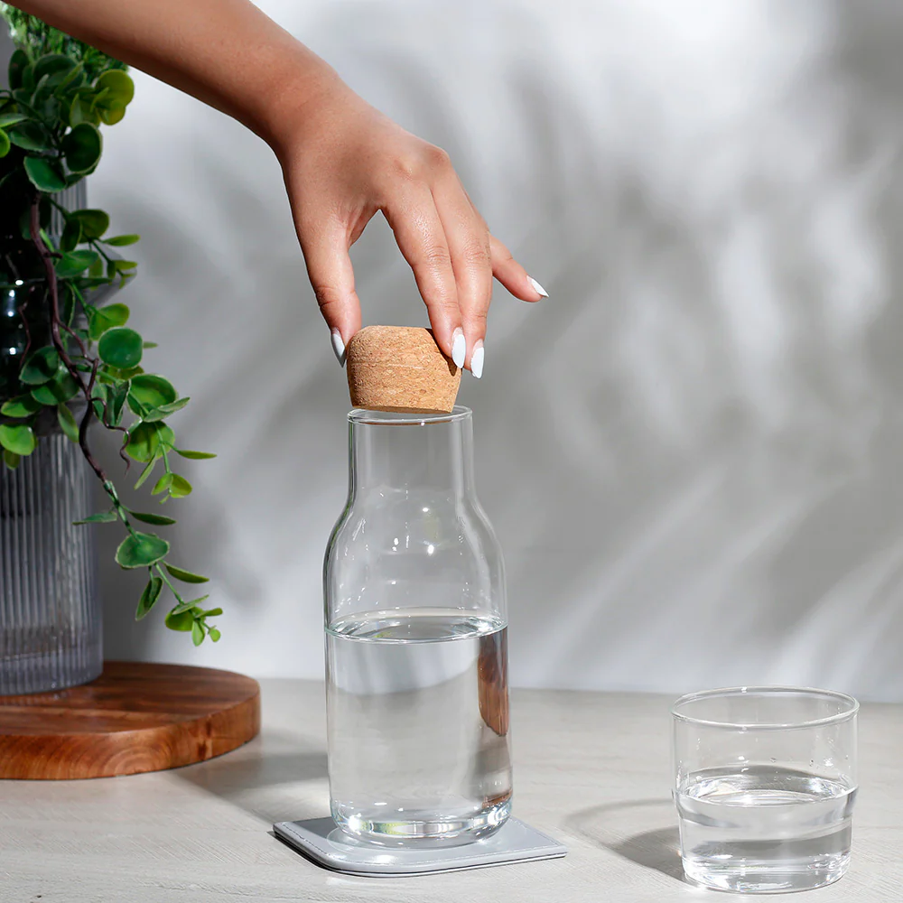 Borosilicate Glass Bottle With Cork Lid - Large
