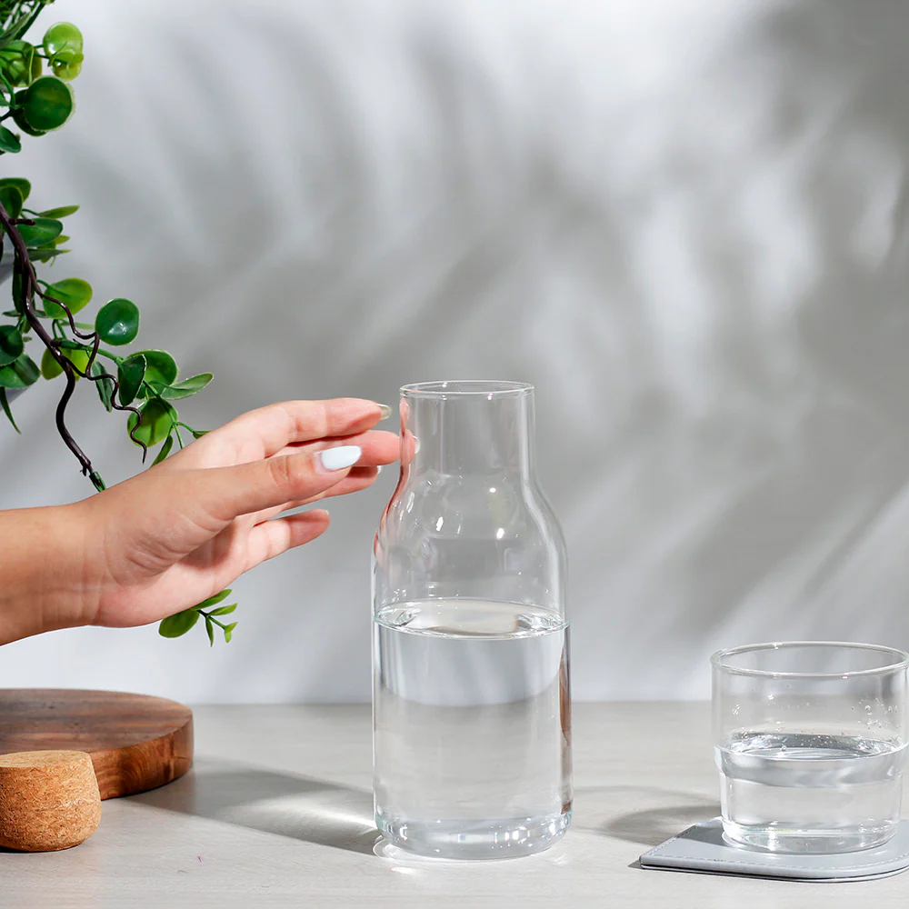 Borosilicate Glass Bottle With Cork Lid - Large - Image 4
