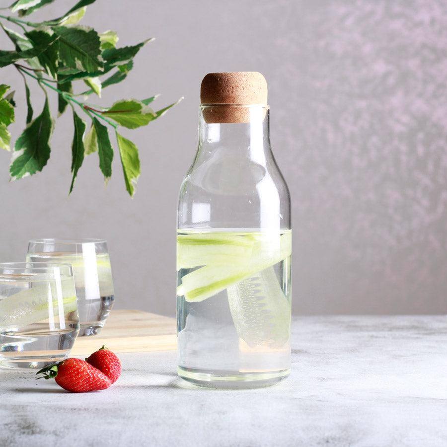 Borosilicate Glass Bottle With Cork Lid - Large - Image 5