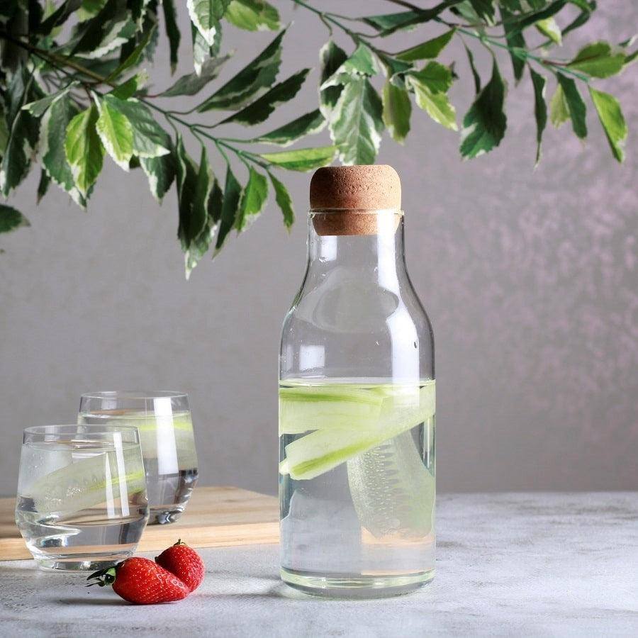 Borosilicate Glass Bottle With Cork Lid - Large - Image 8