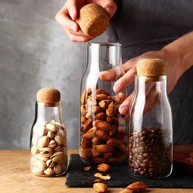 Borosilicate Glass Bottle With Cork Lid - Mini - Image 6