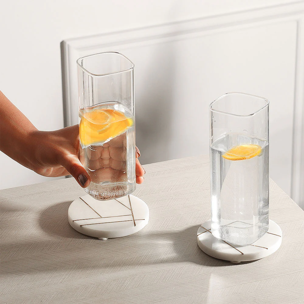 Borosilicate Square Long Drink Glasses, Set of 2 - Image 2