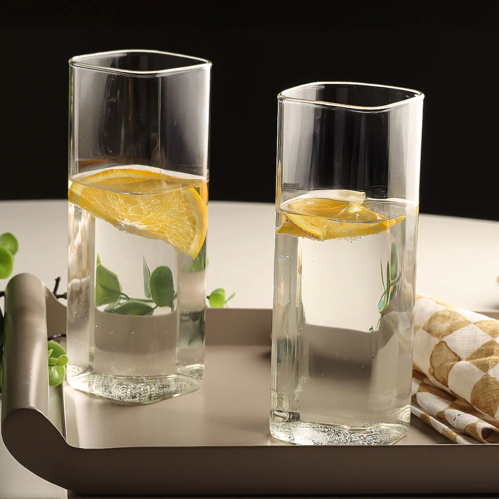 Borosilicate Square Long Drink Glasses, Set of 2 - Image 5