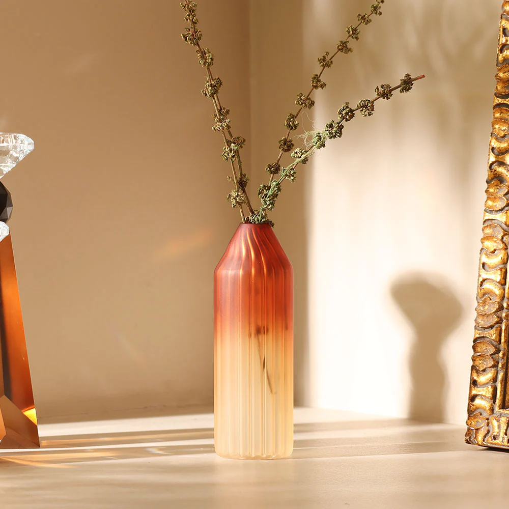 Botella Glass Vase Short - Frosted Amber