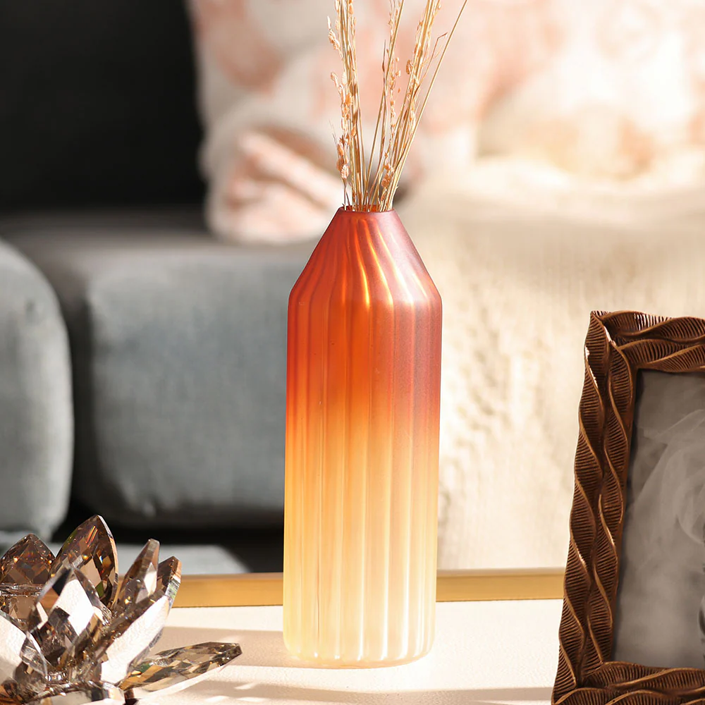 Botella Glass Vase Short - Frosted Amber - Image 2