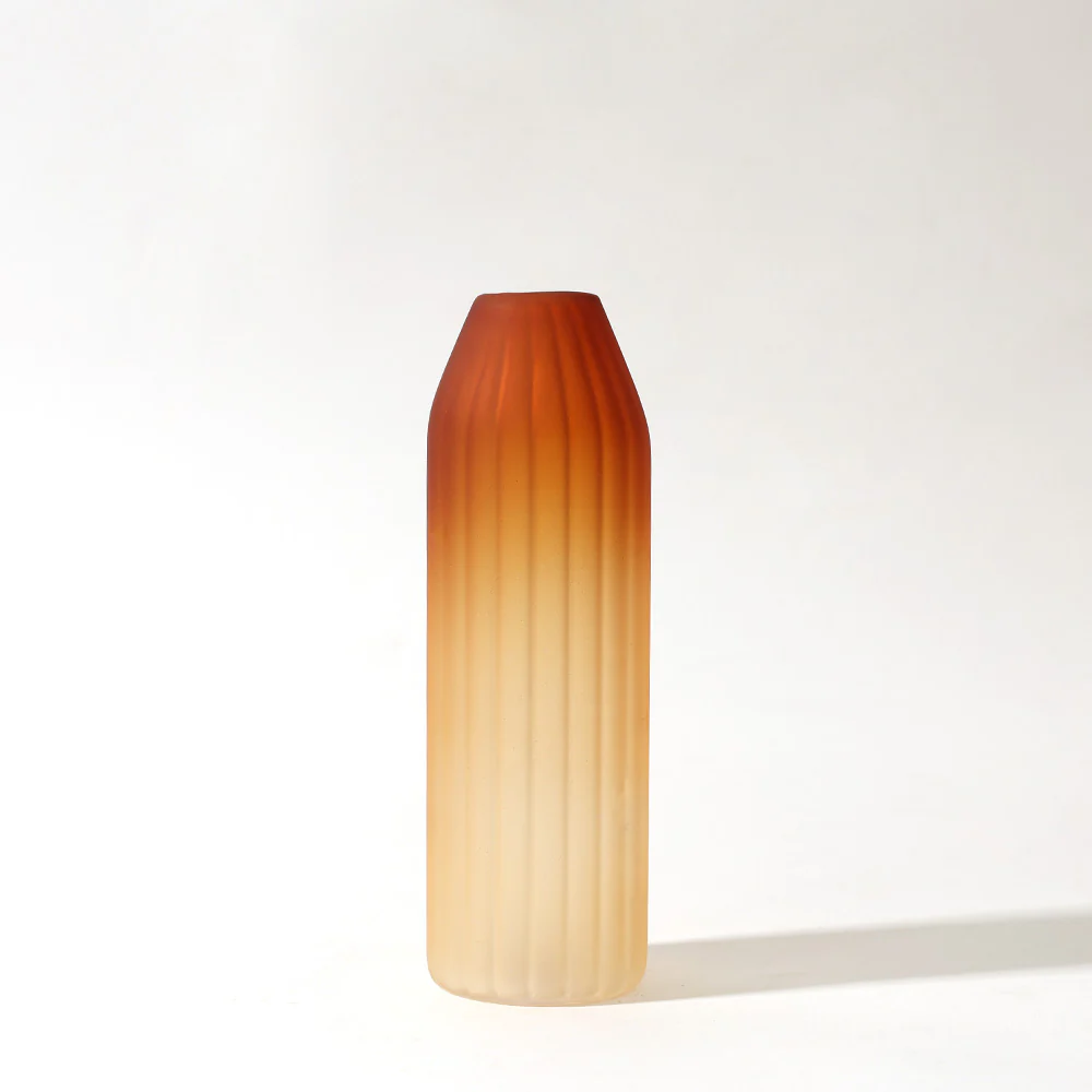 Botella Glass Vase Short - Frosted Amber - Image 3