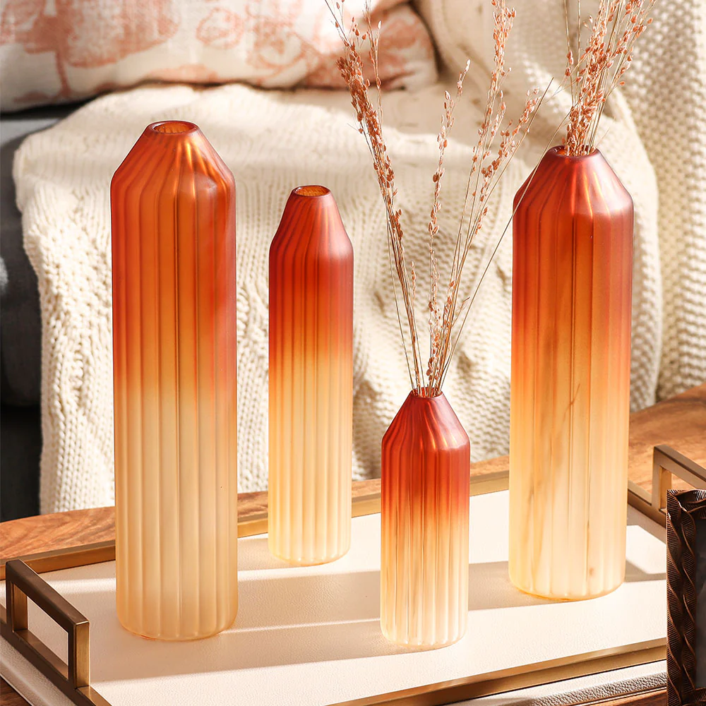 Botella Glass Vase Short - Frosted Amber - Image 5